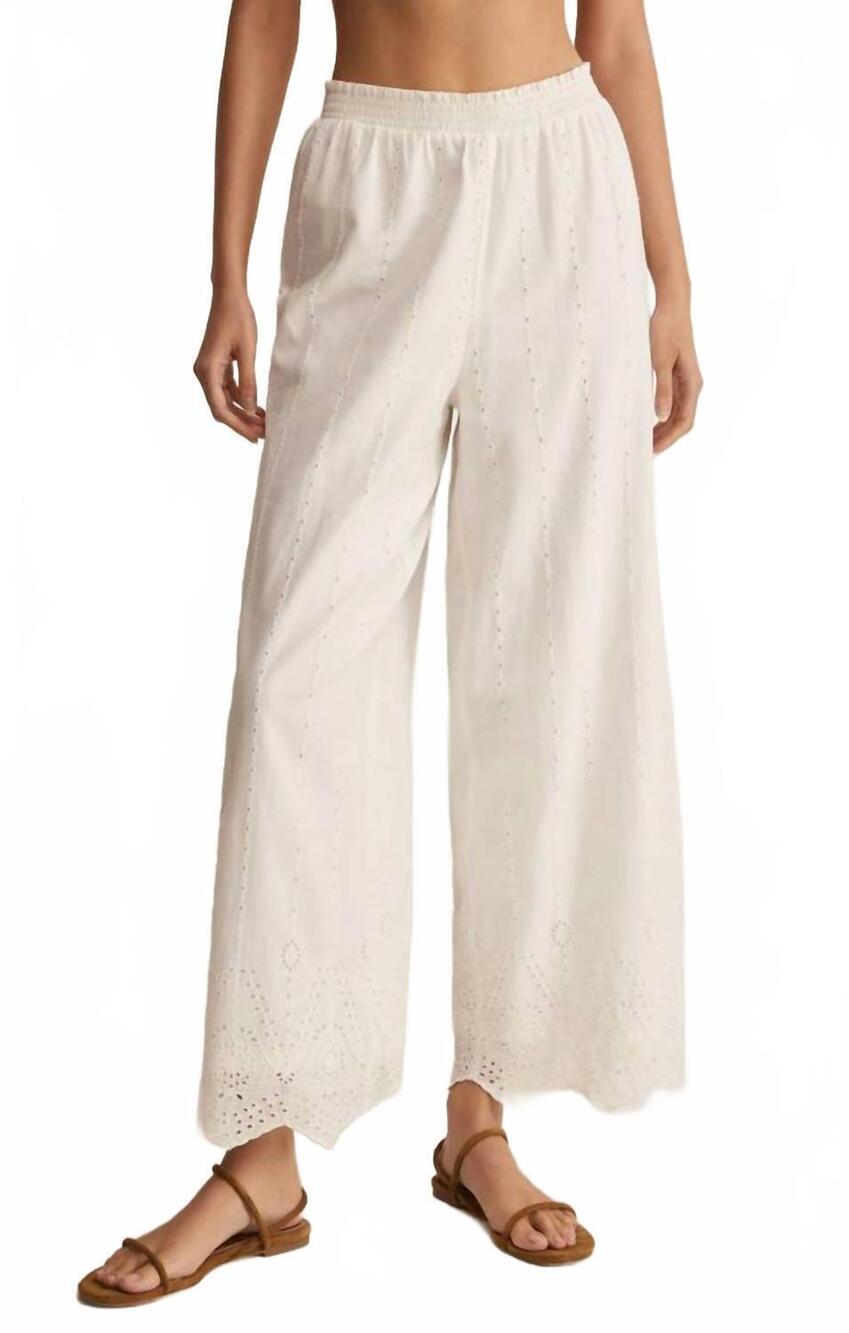 NEW Z SUPPLY sea esta embroidered pants in white